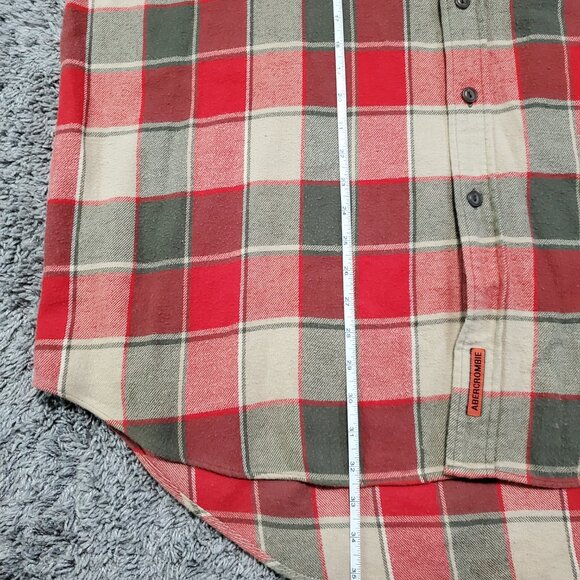 Abercrombie & Fitch Red and Green Plaid Casual Button Down Shirt - Picture 7 of 8